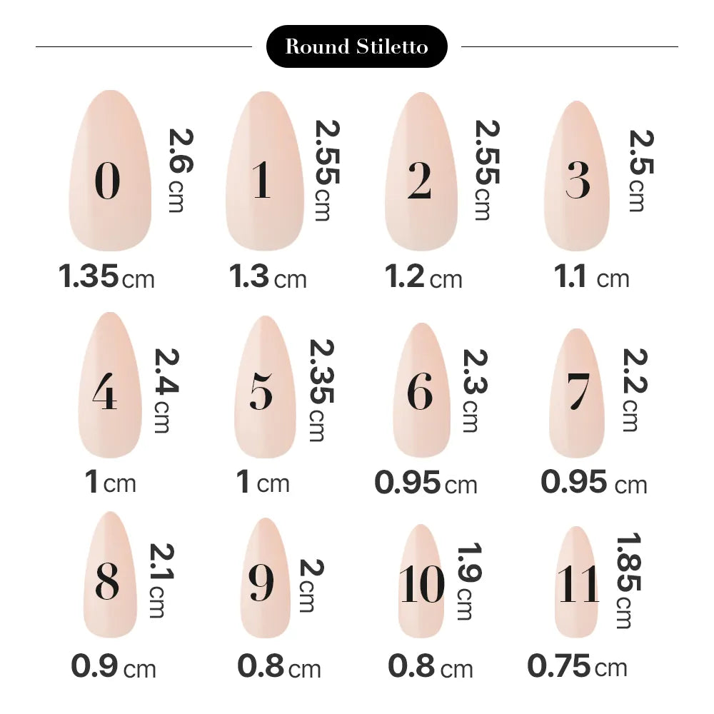 [MUZMAK] Nail Tips in Splash (Round Stiletto)