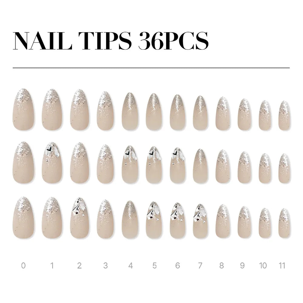 [MUZMAK] Nail Tips in Splash (Round Stiletto)