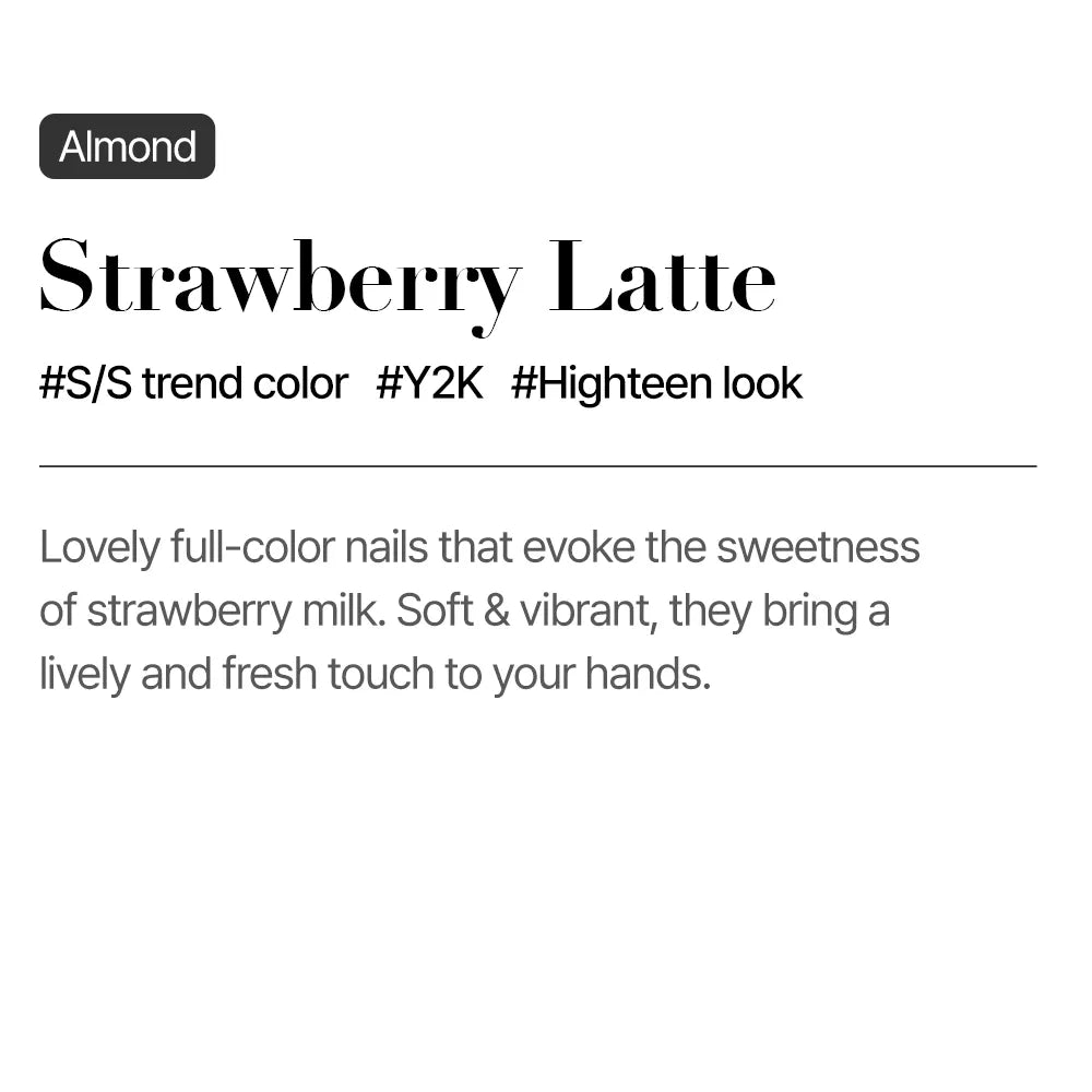 [MUZMAK]Nail Tips in  Strawberry Latte (Almond)