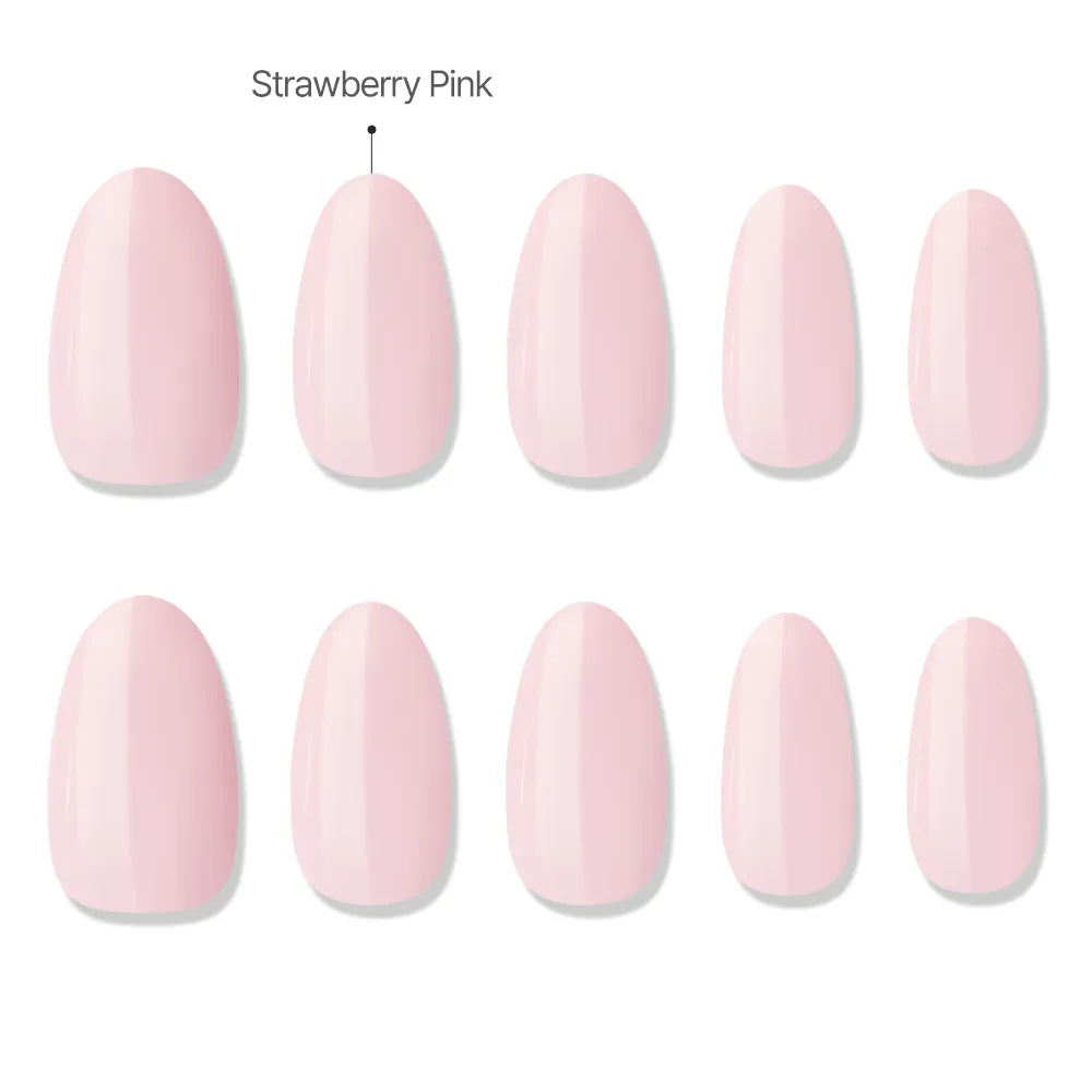 [MUZMAK]Nail Tips in  Strawberry Latte (Almond)