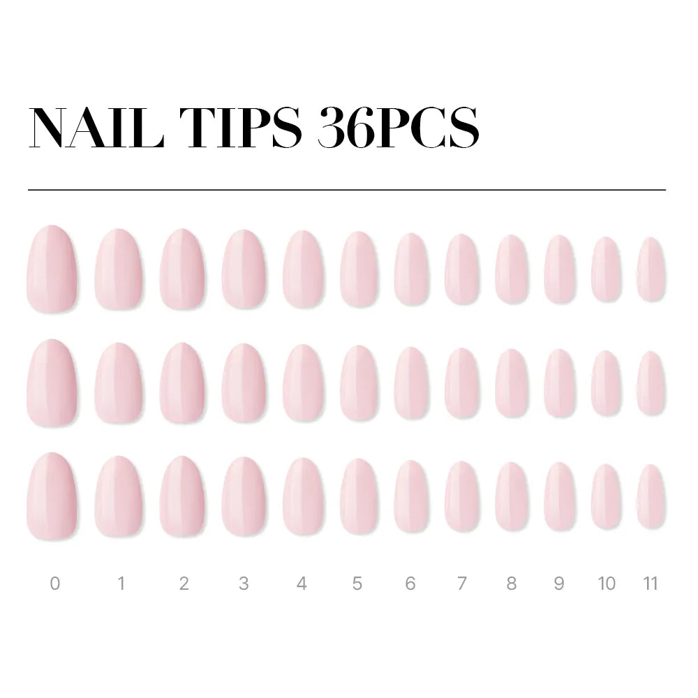 [MUZMAK]Nail Tips in  Strawberry Latte (Almond)