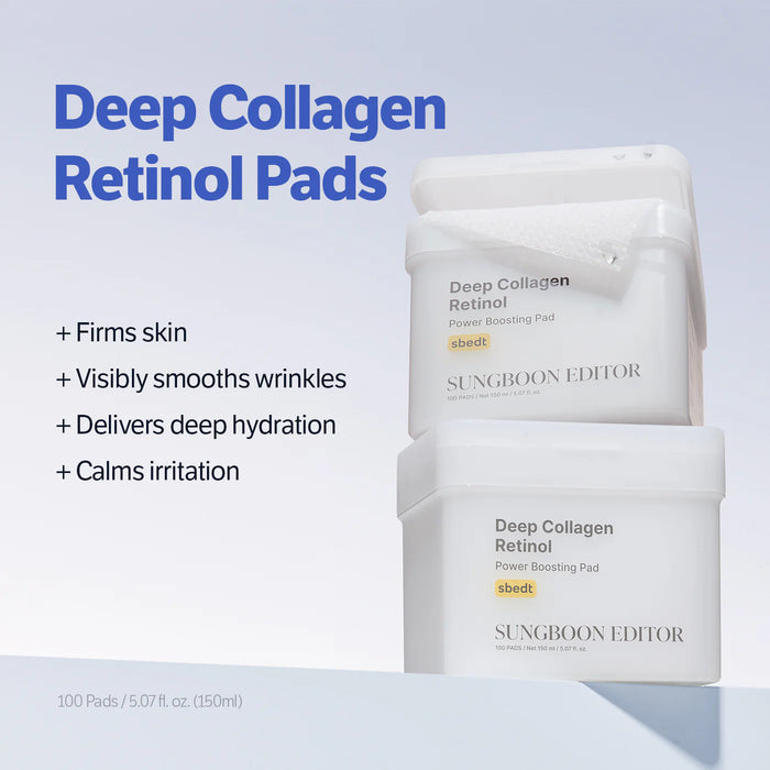 [SungBoon Editor] Deep Collagen Retinol Power Boosting Pad, 100 Pads, 150ml